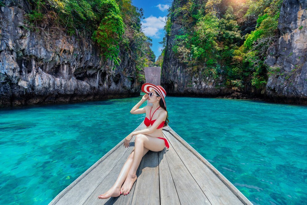 beautiful-girl-red-bikini-boat-koh-hong-island-thailand_335224-1218